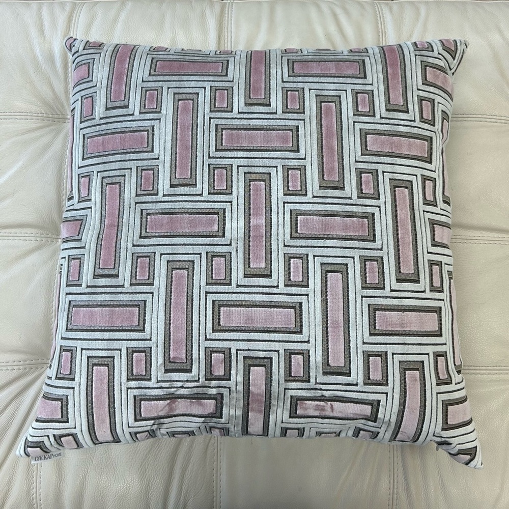 D.V. Kap Pink/Gray Brix Bella Pillow Cover AND Insert